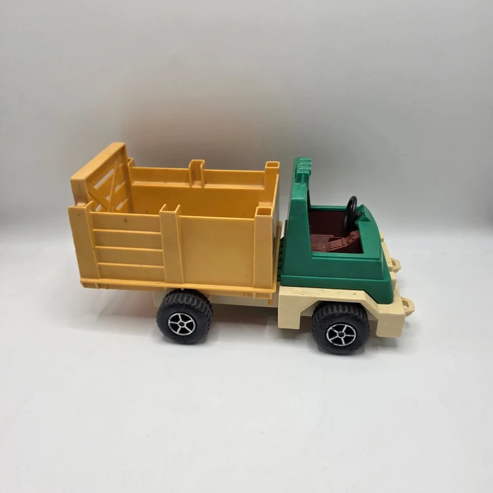 Fisher Price Stake Bed‎ Truck Kids Green Yellow Vintage 1970s USA Toy Vehicle